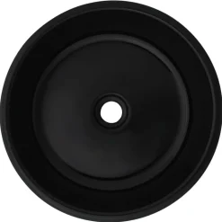 vidaXL Wastafel rond 42x12 cm keramiek zwart