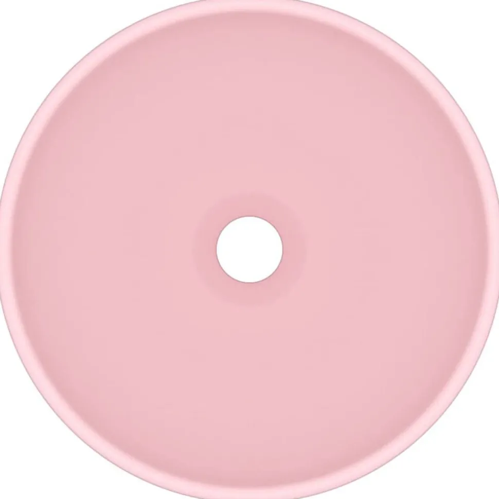 vidaXL Wastafel rond 32,5x14 cm keramiek matroze