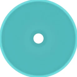 vidaXL Wastafel rond 32,5x14 cm keramiek mat lichtgroen