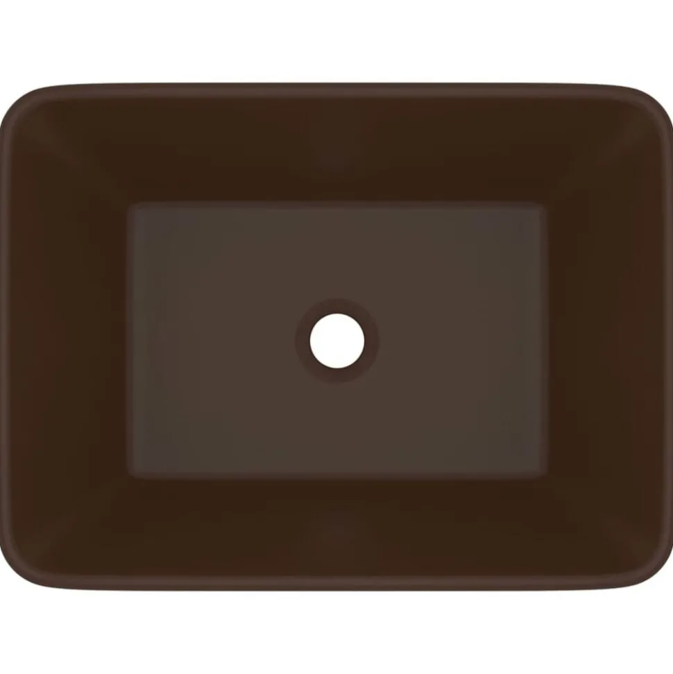 vidaXL Wastafel 41x30x12 cm keramiek mat donkerbruin