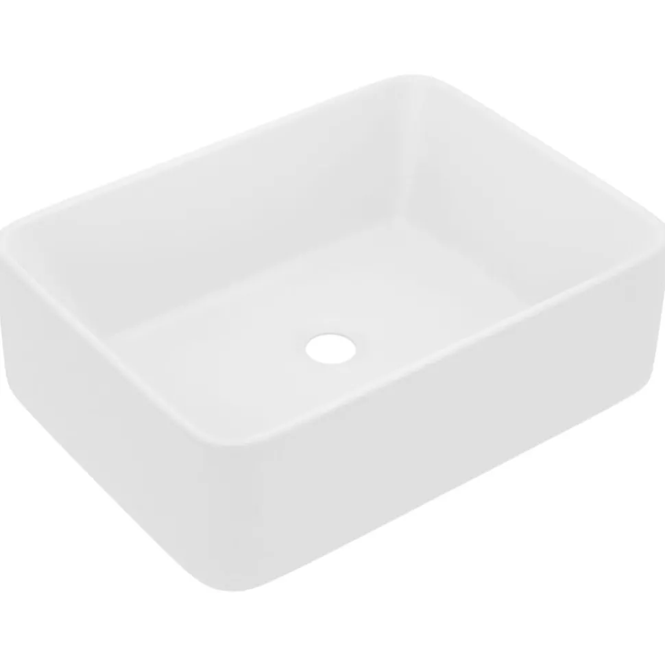 vidaXL Wastafel 41x30x12 cm keramiek matwit