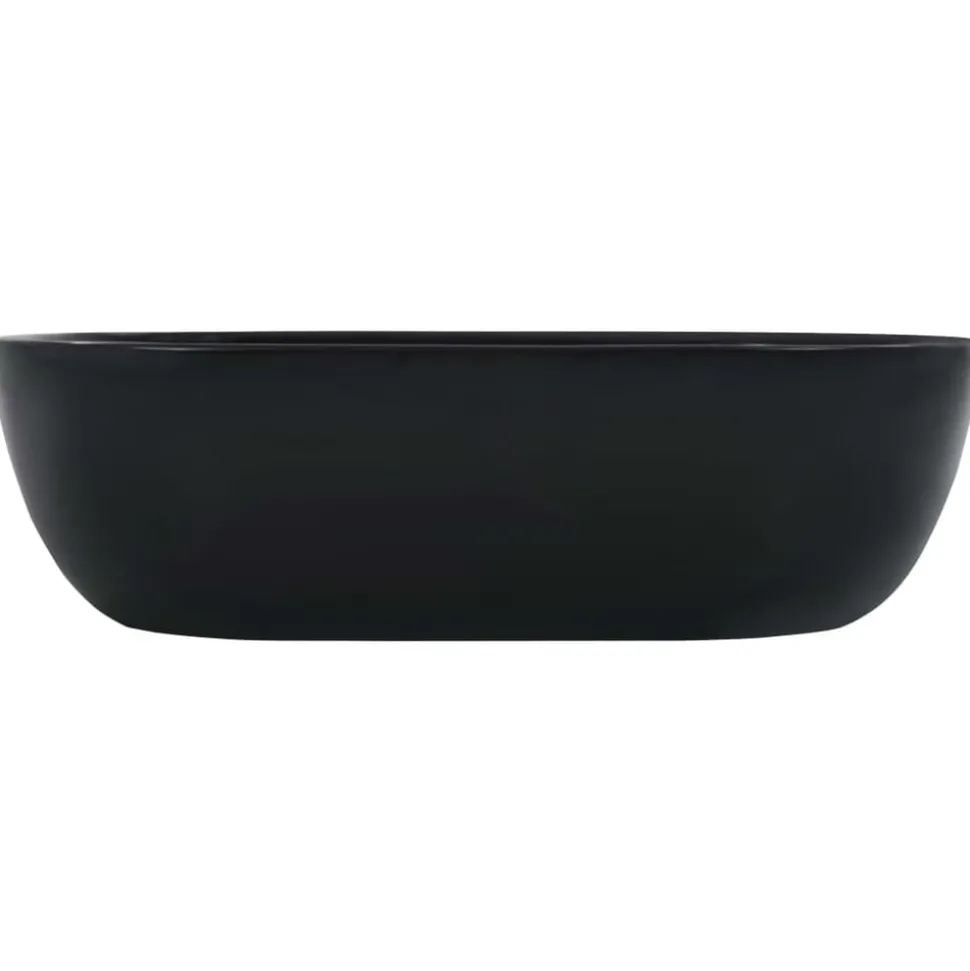 vidaXL Wastafel 45,5x32x13 cm keramiek zwart