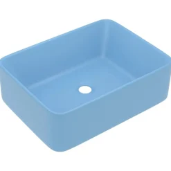vidaXL Wastafel 41x30x12 cm keramiek mat lichtblauw