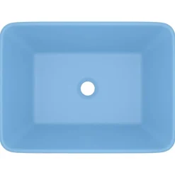 vidaXL Wastafel 41x30x12 cm keramiek mat lichtblauw