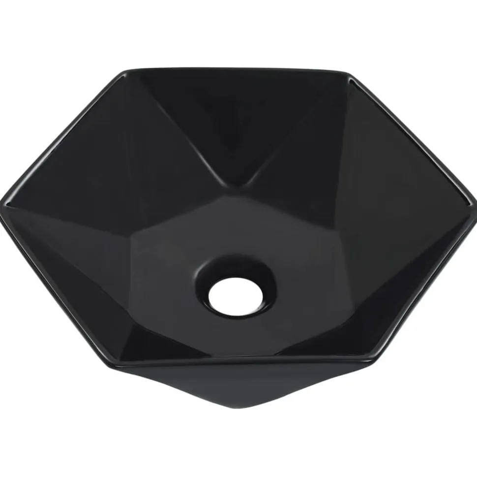 vidaXL Wastafel 41x36,5x12 cm keramiek zwart