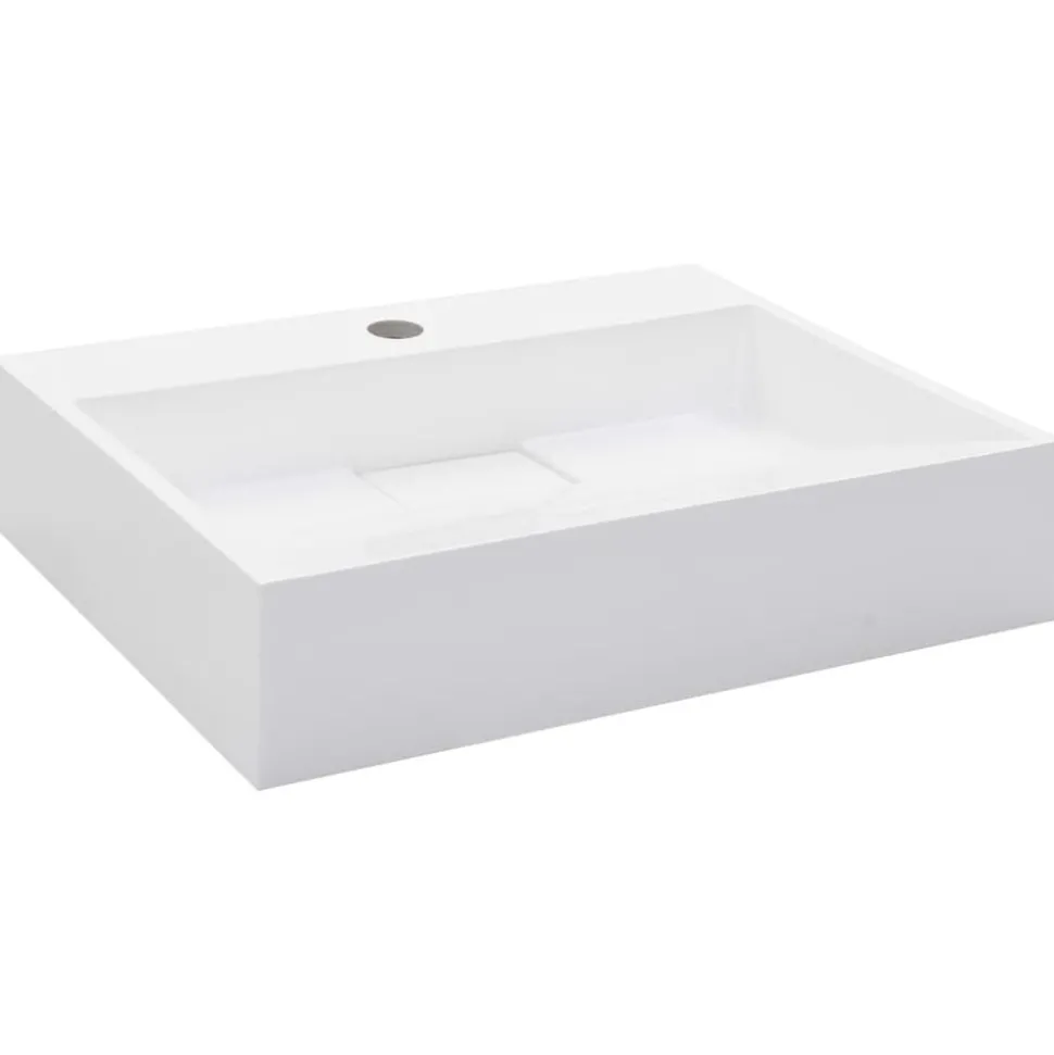 vidaXL Wastafel 50x38x13 cm mineraal gegoten/marmer gegoten wit