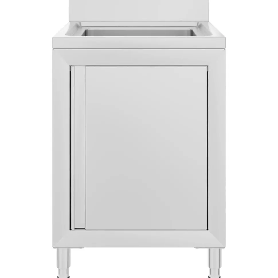 vidaXL Wastafelkast commercieel 60x60x96 cm roestvrij staal