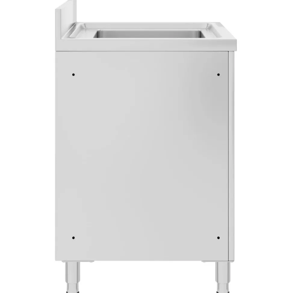 vidaXL Wastafelkast commercieel 60x60x96 cm roestvrij staal