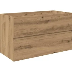 vidaXL Wastafelkast met ingebouwde wasbak en kraan artisanaal eiken