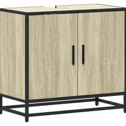 vidaXL Wastafelkast Sonoma eiken 65x33x60 cm bewerkt hout