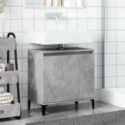 vidaXL Wastafelkast 58x33x60 cm bewerkt hout betongrijs