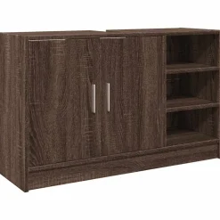 vidaXL Wastafelkast 90x29x55 cm bewerkt hout bruin eikenkleurig