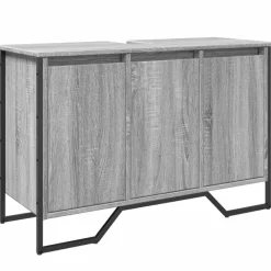 vidaXL Wastafelkast 91x35x60 cm bewerkt hout grijs sonoma eikenkleurig