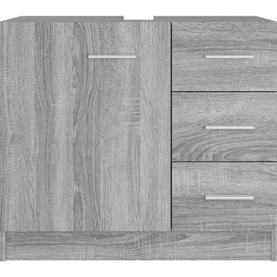 vidaXL Wastafelkast 63x30x54 cm bewerkt hout grijs sonoma eikenkleurig
