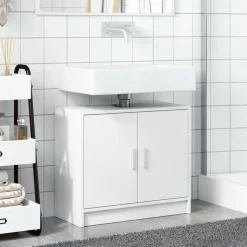 vidaXL Wastafelkast 63x29x55 cm bewerkt hout wit