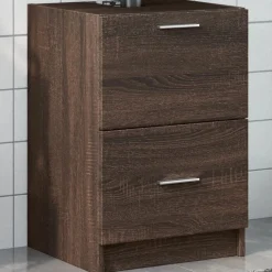 vidaXL Wastafelkast 40x37x59 cm bewerkt hout bruin eikenkleurig