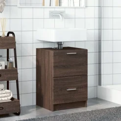 vidaXL Wastafelkast 40x37x59 cm bewerkt hout bruin eikenkleurig