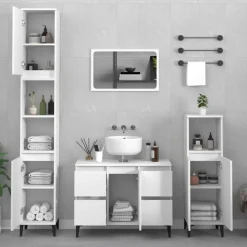 vidaXL Wastafelkast 80x33x60 cm bewerkt hout wit