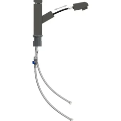 vidaXL Wastafelkraan met uittrekfunctie 157x172 mm grijs