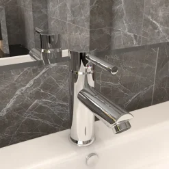 vidaXL Wastafelkraan 130x176 mm verchroomd