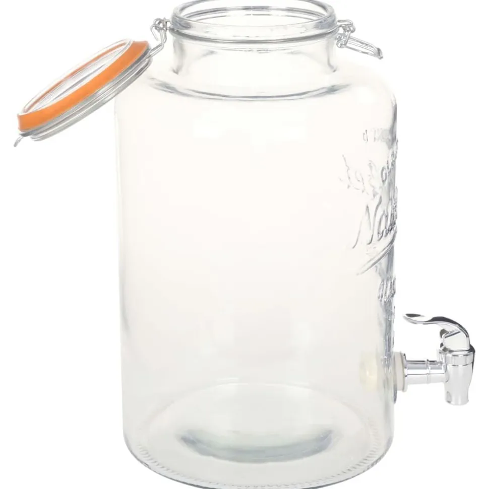 vidaXL Waterdispenser XXL met kraan 8 L glas transparant
