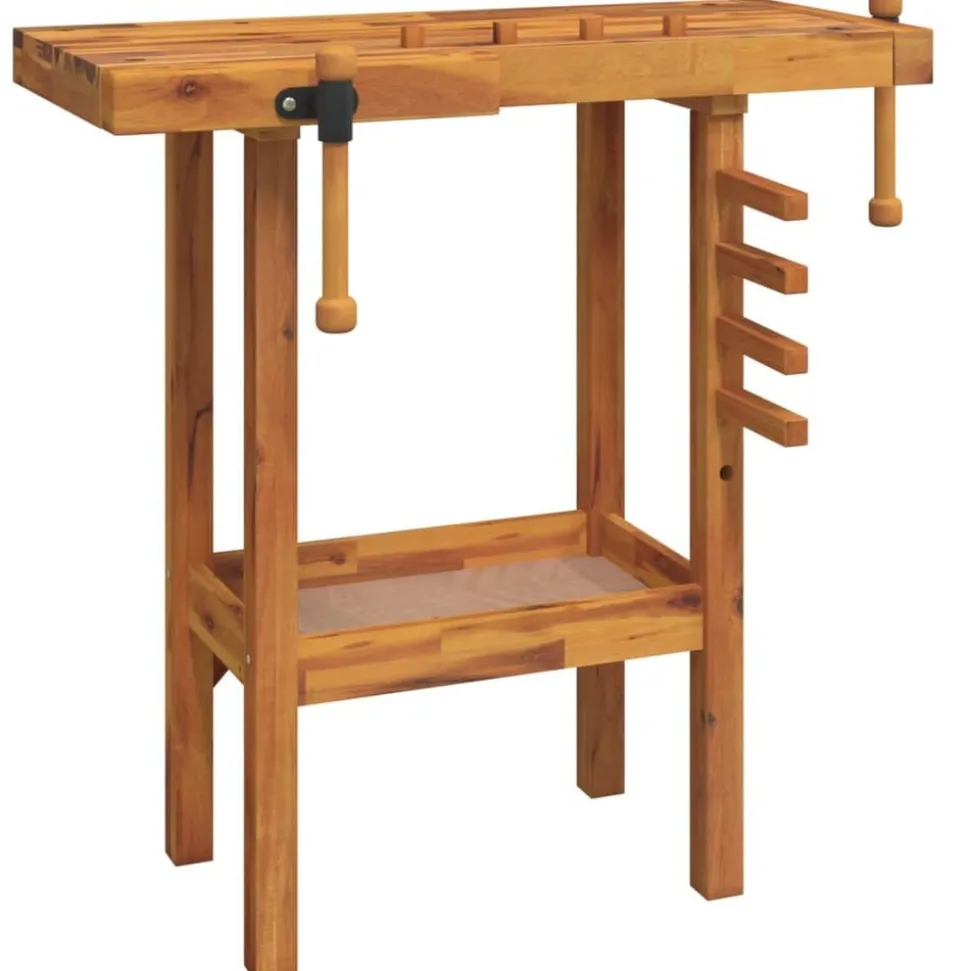 vidaXL Werkbank met bankschroeven 92x48x83 cm massief acaciahout