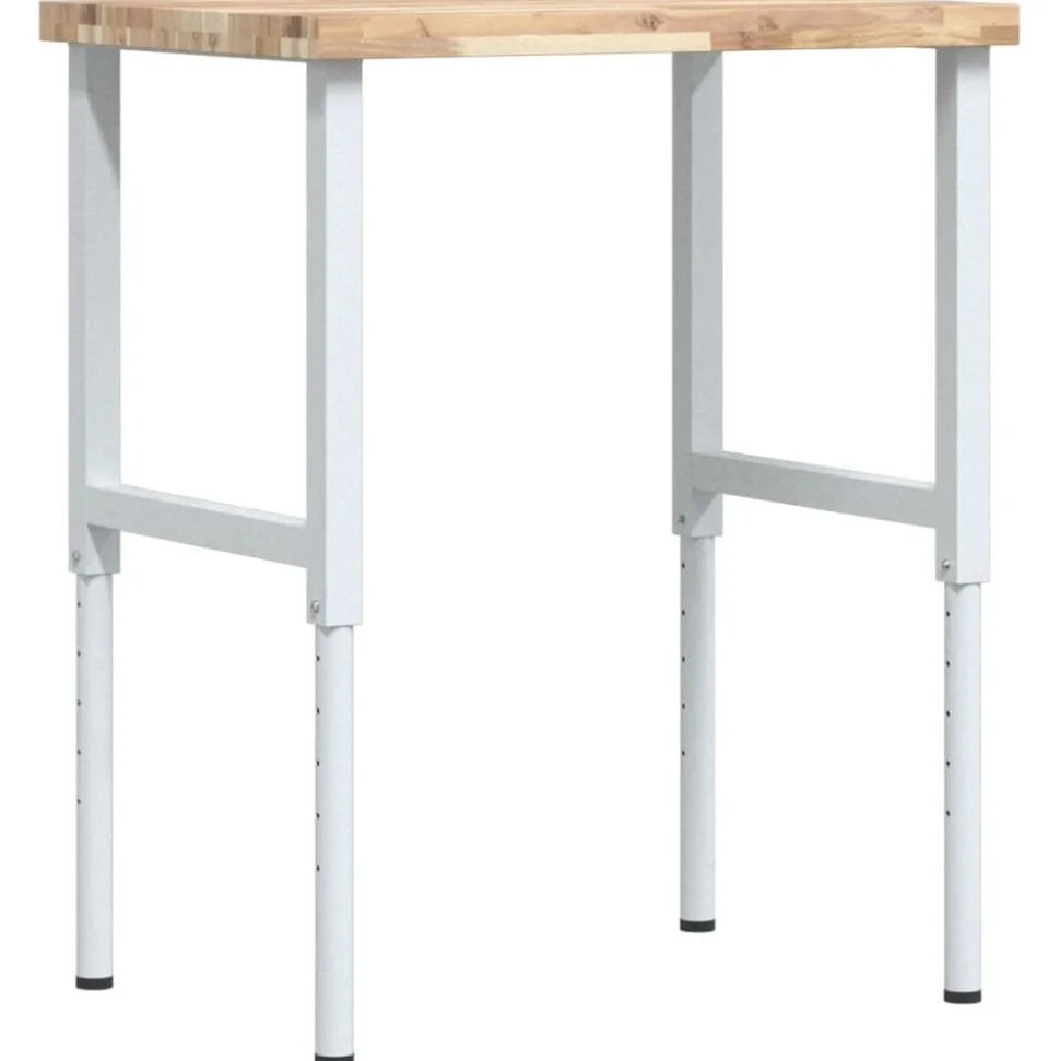 vidaXL Werkbank rechthoekig 80x60x(73-99,5) cm massief acaciahout