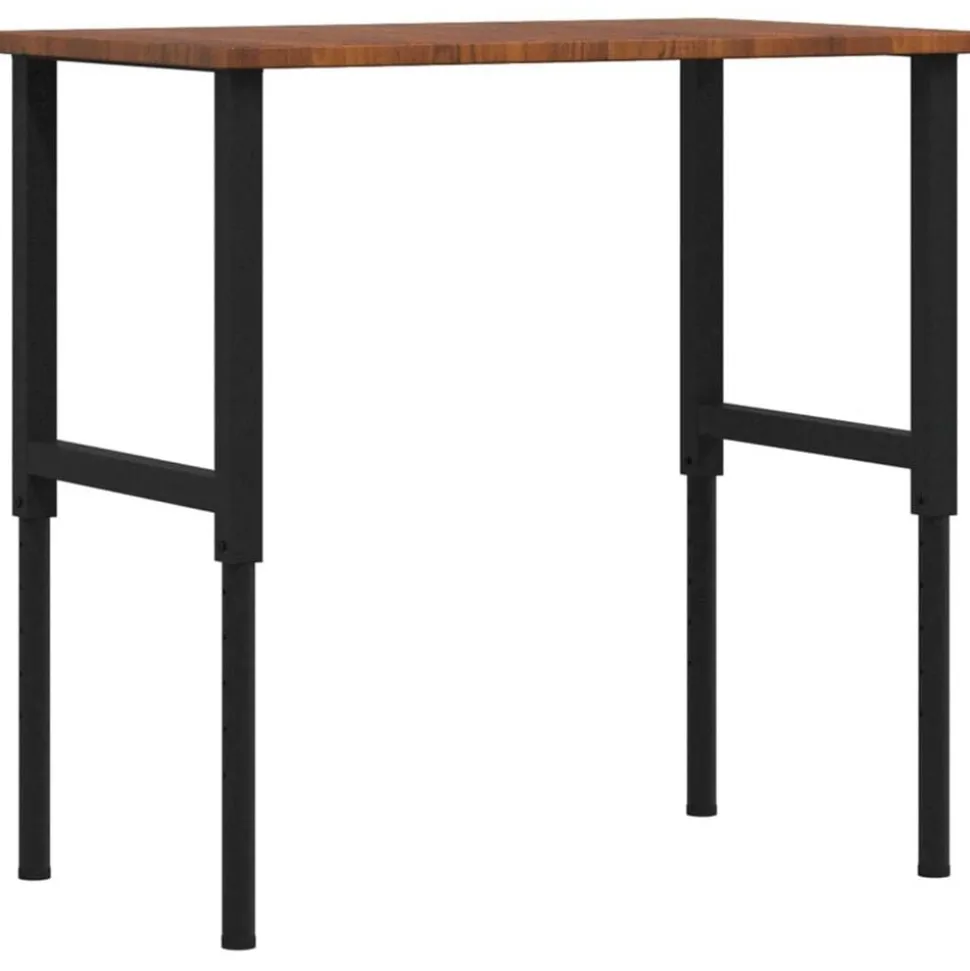 vidaXL Werkbank rechthoek 100x60x(71,5-98) cm eikenhout donkerbruin