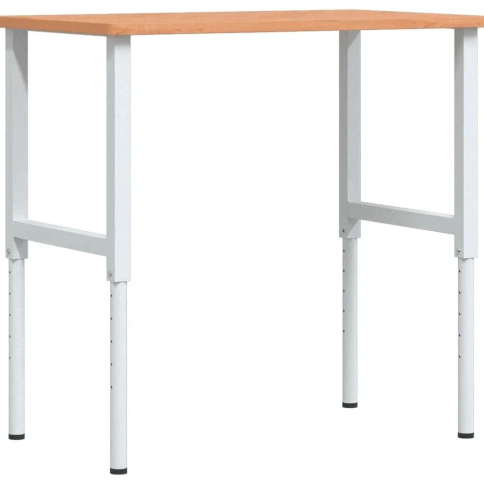 vidaXL Werkbank rechthoekig 100x60x(71,5-98) cm massief beukenhout