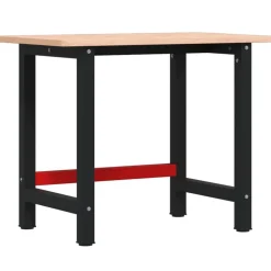 vidaXL Werkbank rechthoekig 100x60x81,5 cm massief beukenhout