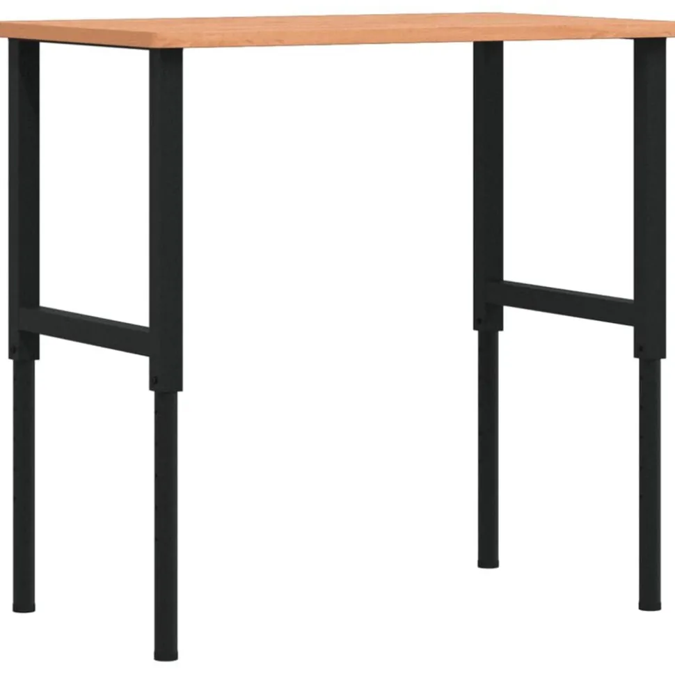 vidaXL Werkbank rechthoekig 100x60x(71,5-98) cm massief beukenhout