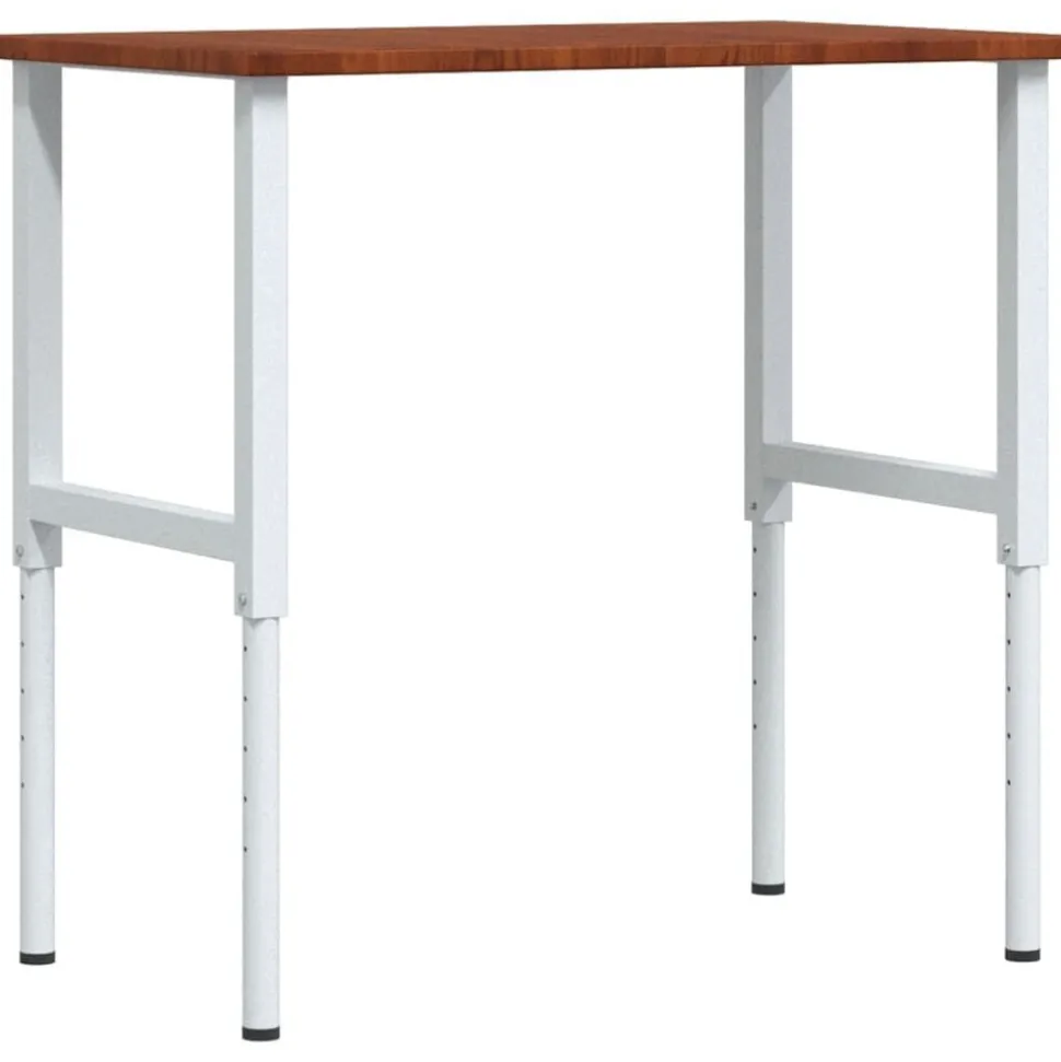 vidaXL Werkbank rechthoek 100x60x(71,5-98) cm eikenhout donkerbruin