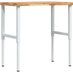 vidaXL Werkbank rechthoekig 100x60x(73-99,5) cm massief acaciahout