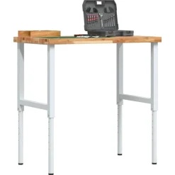 vidaXL Werkbank rechthoekig 100x60x(73-99,5) cm massief acaciahout