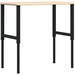 vidaXL Werkbank rechthoekig 100x60x(71,5-98) cm massief eikenhout