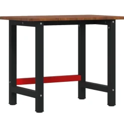 vidaXL Werkbank rechthoek 100x60x81,5 cm massief eikenhout donkerbruin