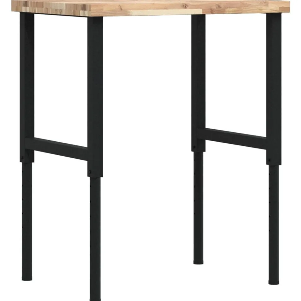 vidaXL Werkbank rechthoekig 80x60x(73-99,5) cm massief acaciahout