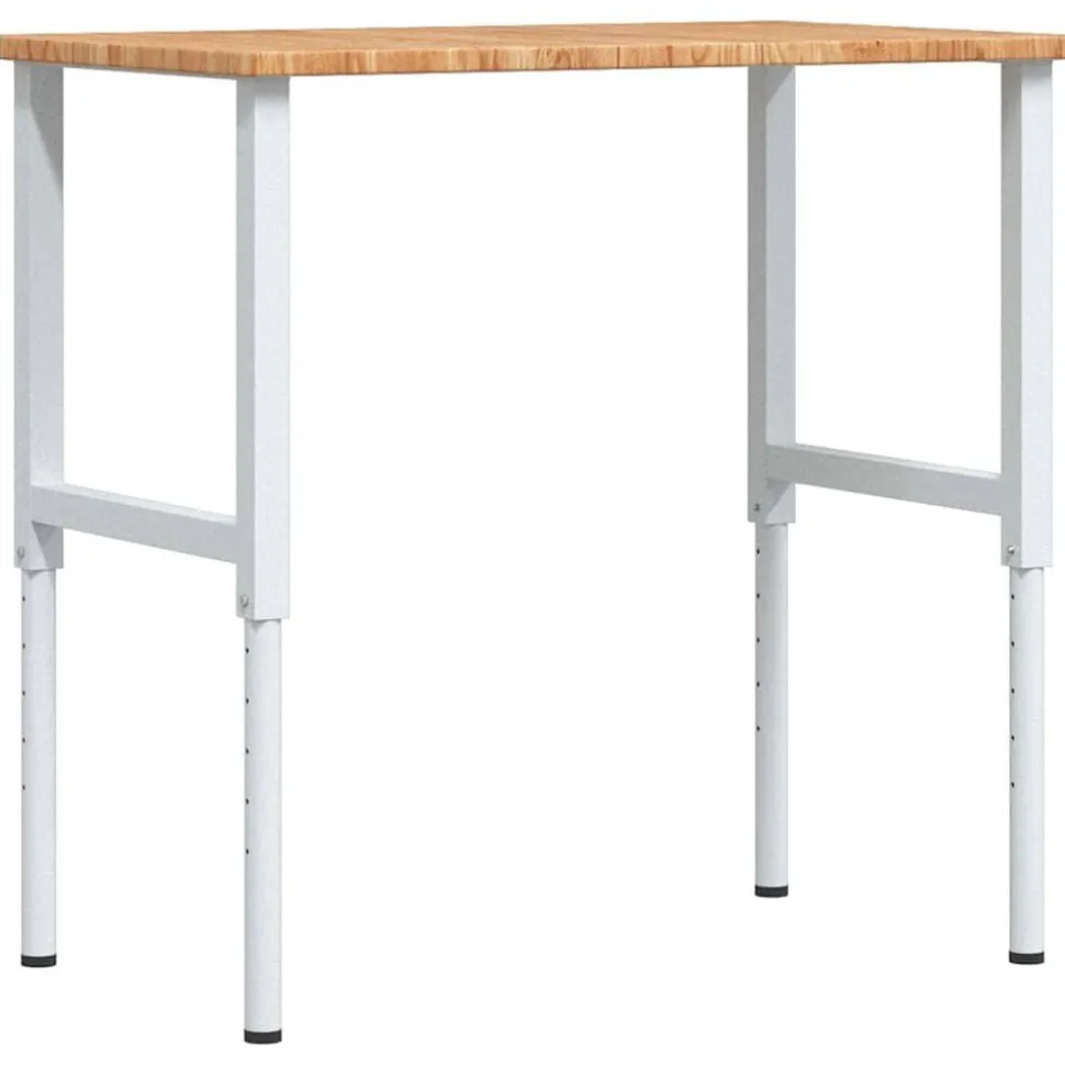 vidaXL Werkbank rechthoek 100x60x(71,5-98) cm eikenhout lichtbruin