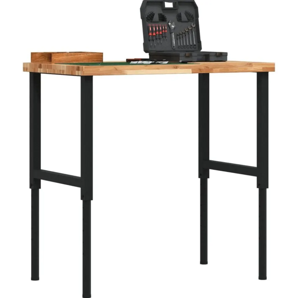 vidaXL Werkbank rechthoekig 100x60x(73-99,5) cm massief acaciahout