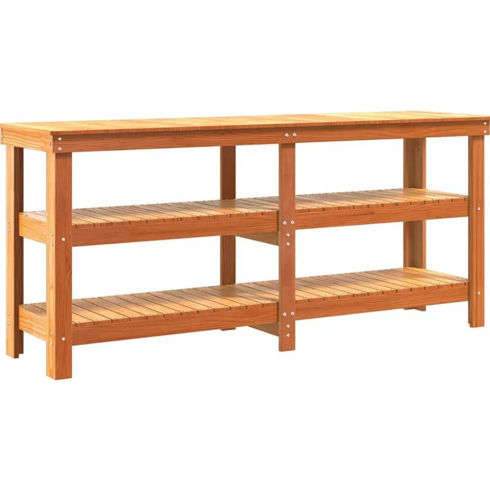 vidaXL Werkbank Wasbruin 181,5 x 50 x 80 cm Massief grenenhout