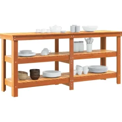 vidaXL Werkbank Wasbruin 181,5 x 50 x 80 cm Massief grenenhout