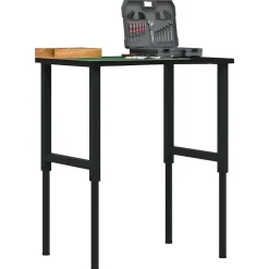 vidaXL Werkbank 80x60x(71,5-98) cm eikenhout donkerbruin