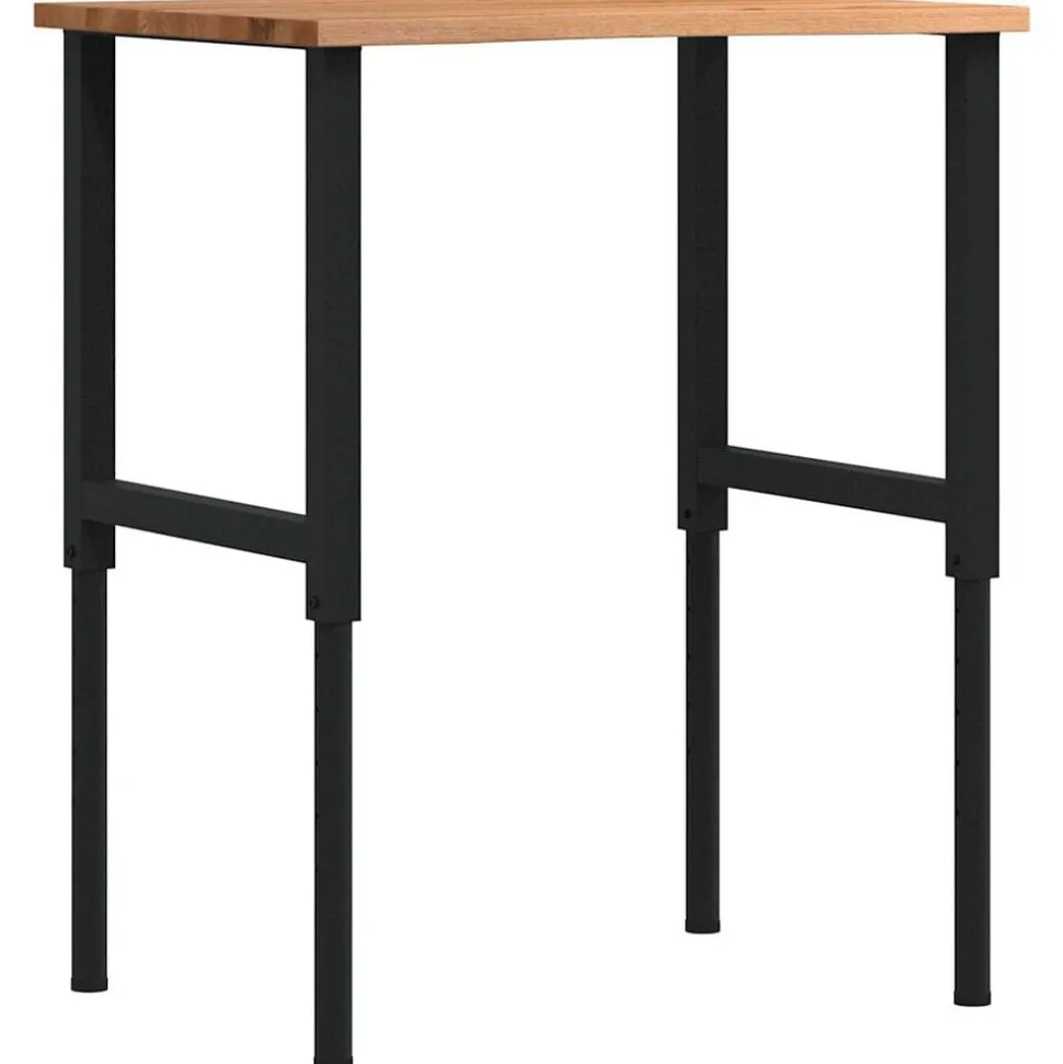 vidaXL Werkbank 80x60x(71,5-98) cm eikenhout lichtbruin
