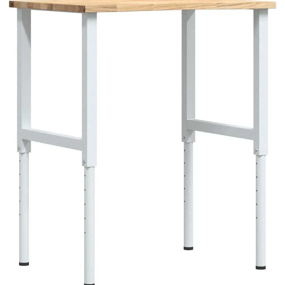 vidaXL Werkbank 80x60x(71,5-98) cm massief eikenhout