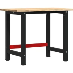 vidaXL Werkbank 100x60x81,5 cm massief eikenhout