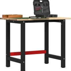 vidaXL Werkbank 100x60x81,5 cm massief eikenhout