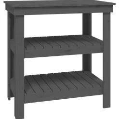 vidaXL Werkbank 78,5x50x80 cm massief grenenhout grijs