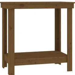 vidaXL Werkbank 80x50x80 cm massief grenenhout honingbruin
