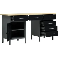 vidaXL Werkbank 160x60x85 cm staal zwart