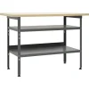 vidaXL Werkbank 120x60x85 cm staal grijs